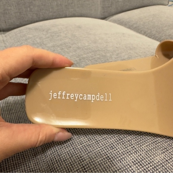 Jeffrey Campbell Annia Horsebit Sandals Jelly Slides Size 6 Women's Beige Cream - Picture 4 of 6